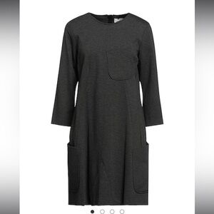 NWT Meimeij grey swing mini dress with breast and side packets. Retail $305 M